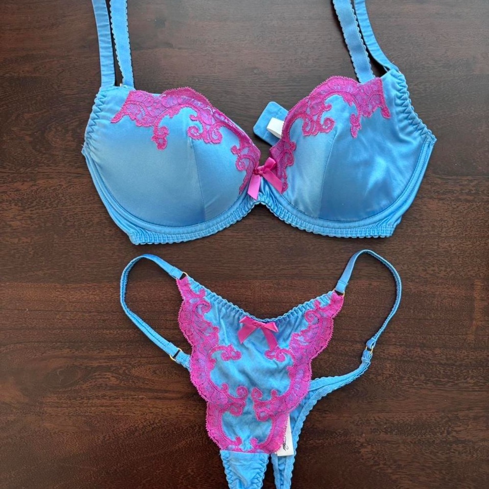 Agent Provocateur Molly Set in Blue and Fuchsia